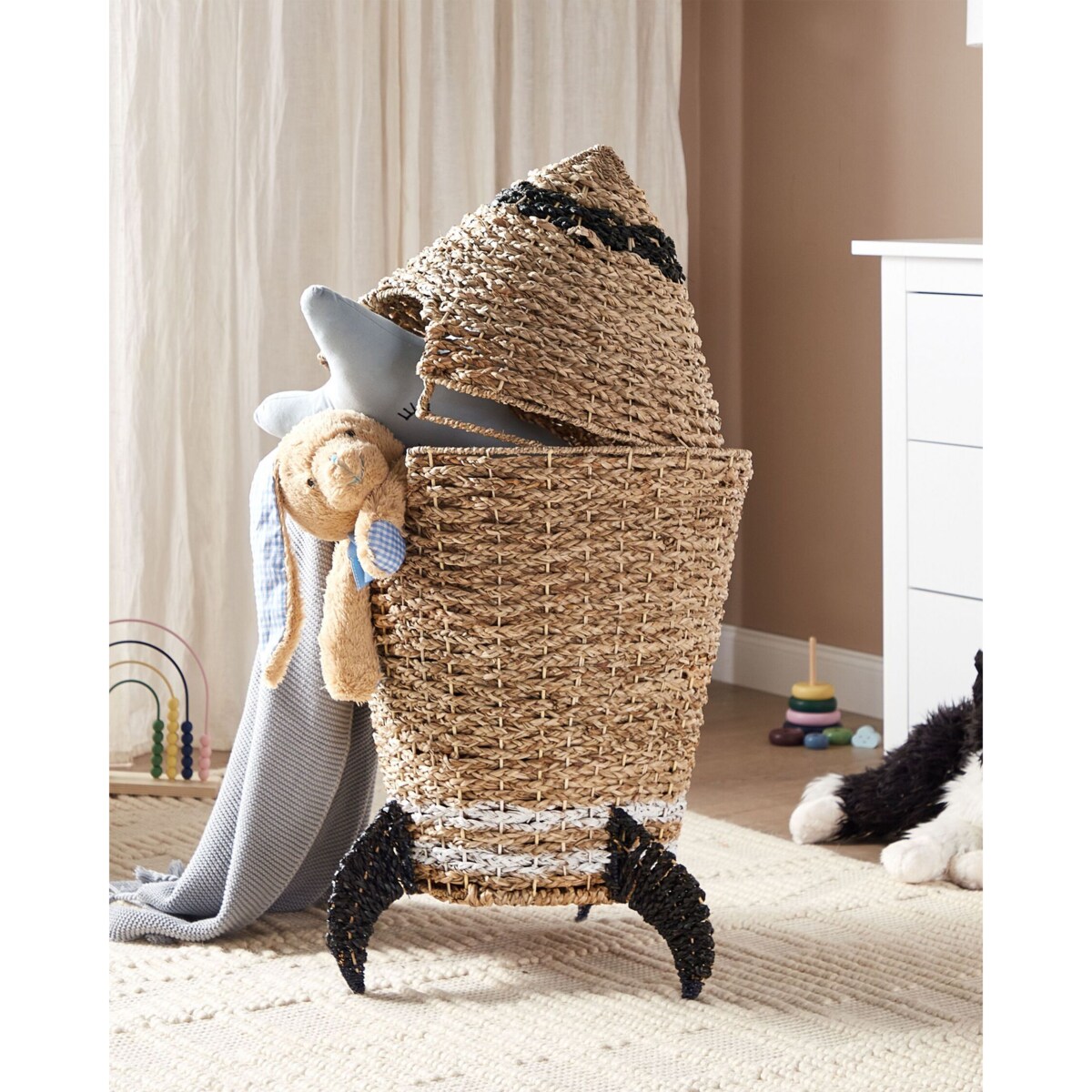 Kosz pleciony rakieta z trawy morskiej naturalny PAARL