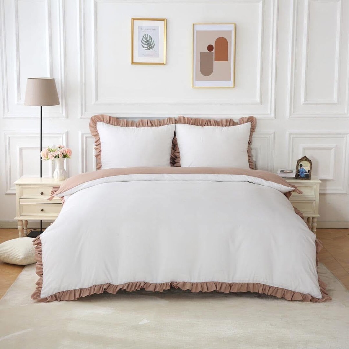 Pościel mikrofibra dwukolorowa z falbanką 200x220 cm