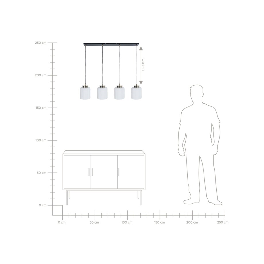 Lampa wisząca 4-punktowa metalowa mosiężna CAUDELO