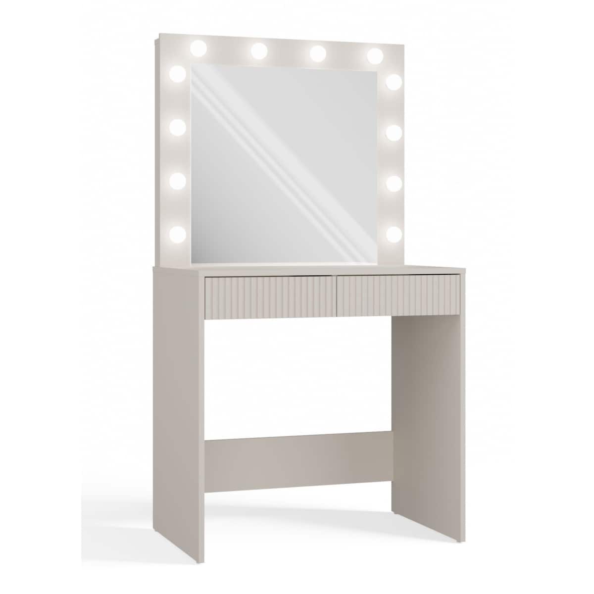 TOALETKA KOSMETYCZNA Z LUSTREM MARINA Z BIURKIEM 2S SLIM KASZMIR BEŻ