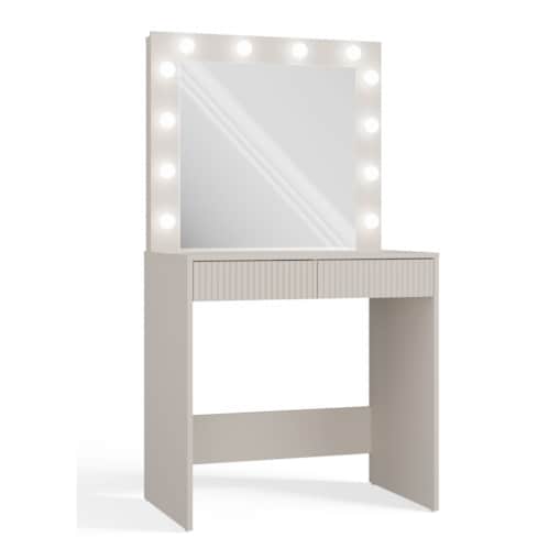 TOALETKA KOSMETYCZNA Z LUSTREM MARINA Z BIURKIEM 2S SLIM KASZMIR BEŻ