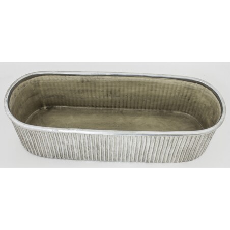 Kwietnik-osłonka kamionkowa 11,5x38,5x13 cm srebrny