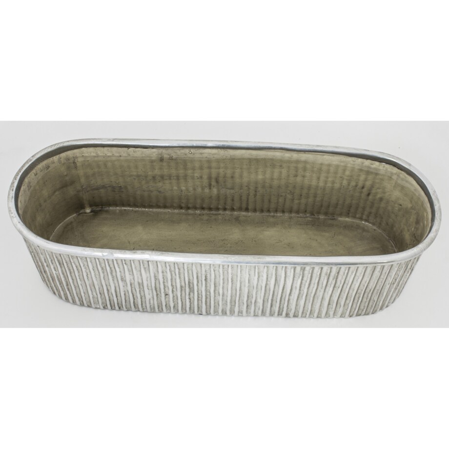 Kwietnik-osłonka kamionkowa 11,5x38,5x13 cm srebrny