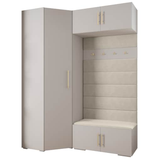 Garderoba do przedpokoju INOVA 3 Z21 biały+złoty+manila02