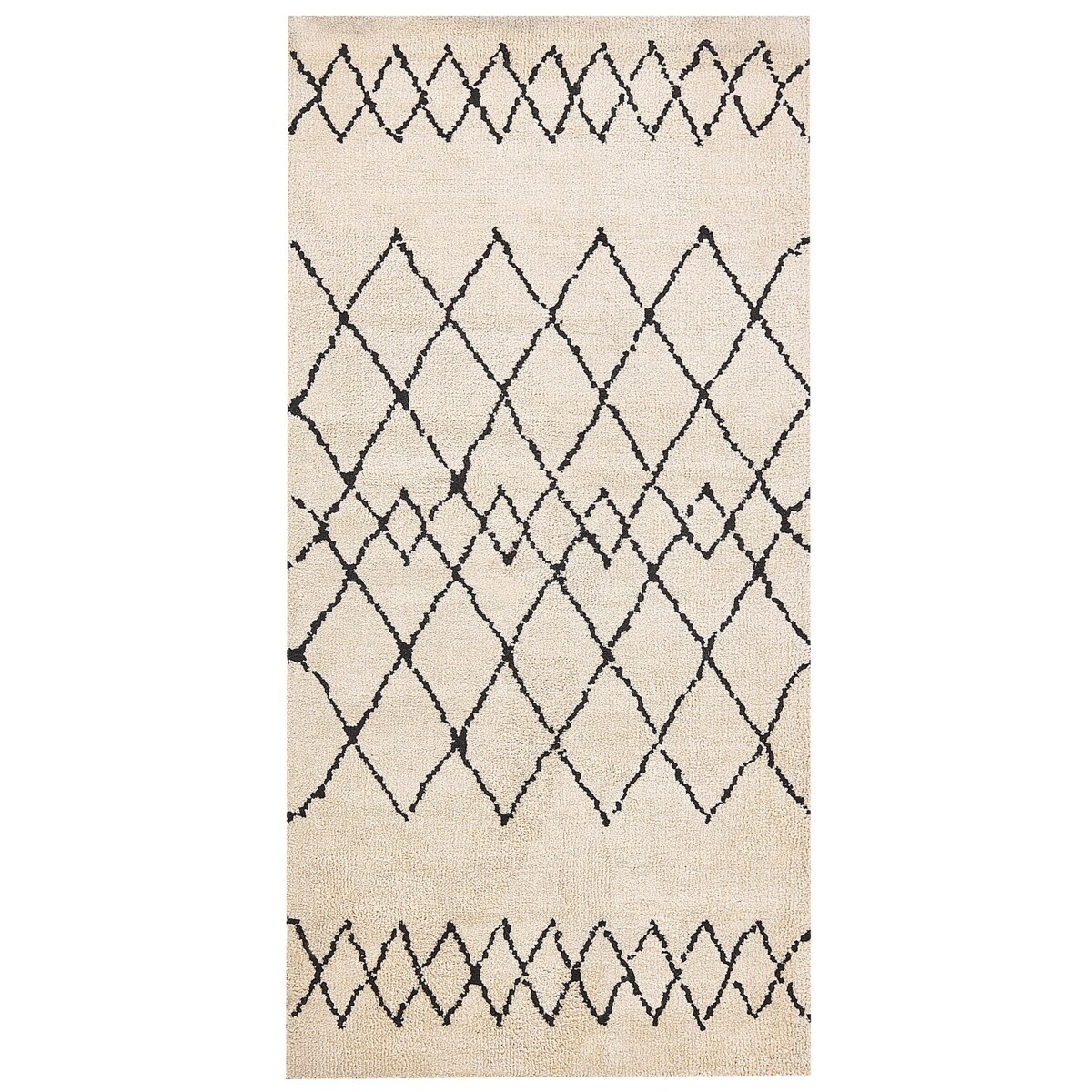 Dywan 80 x 150 cm beżowo-czarny HAVSA