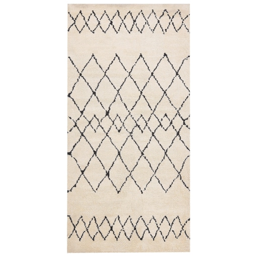 Dywan 80 x 150 cm beżowo-czarny HAVSA