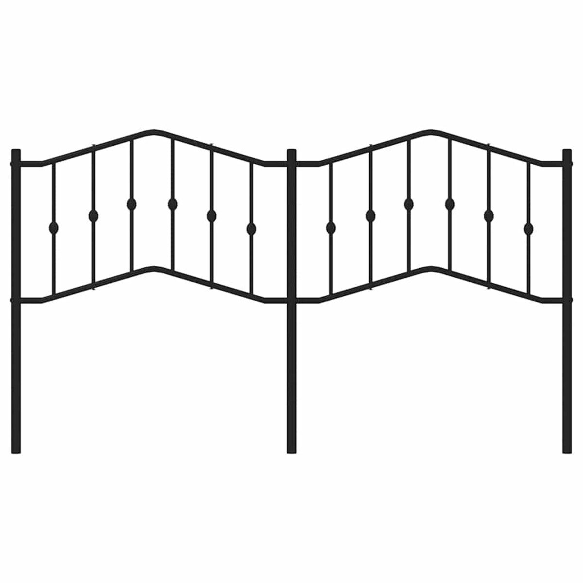 vidaXL Metalowe wezgłowie, czarne, 180 cm