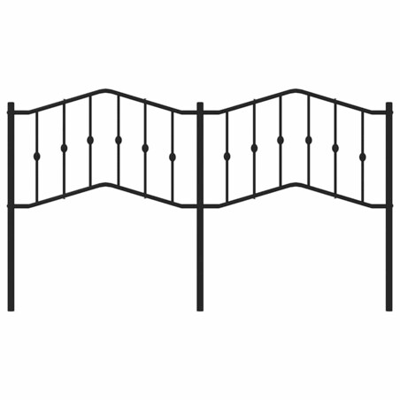 vidaXL Metalowe wymienne wezgłowie, czarne, 180 cm