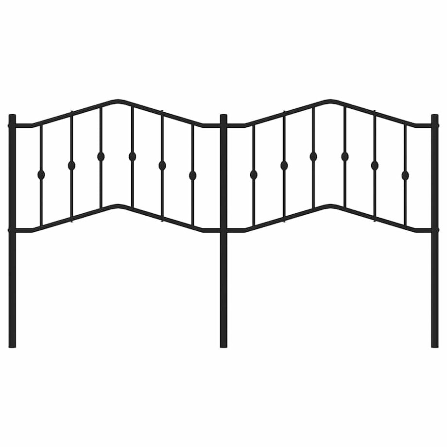 vidaXL Metalowe wymienne wezgłowie, czarne, 180 cm