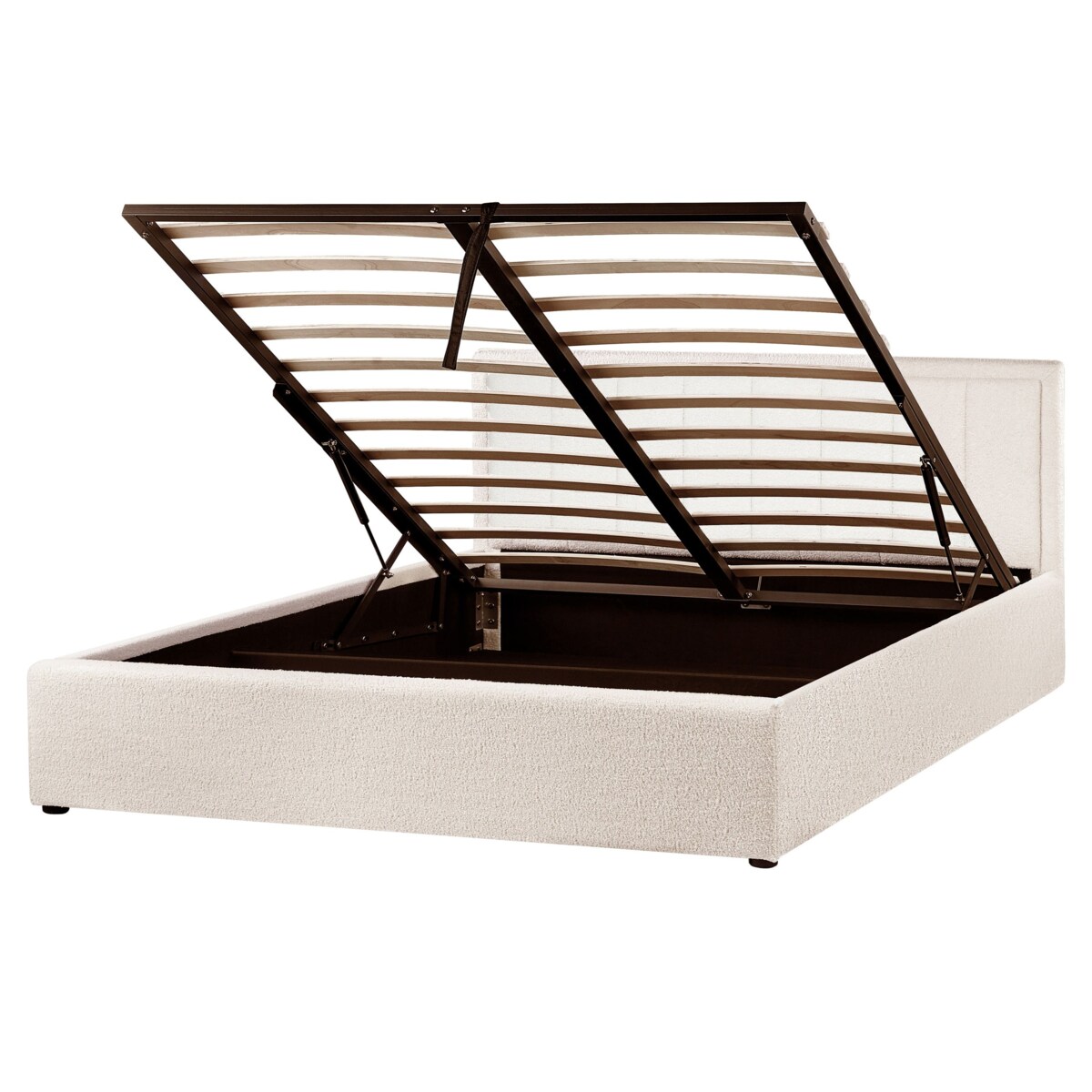 Łóżko z pojemnikiem MONTLAUR 160 x 200 cm Boucle Beżowy