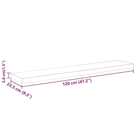 vidaXL Półka ścienna, wysoki połysk, czarna, 120x23,5x3,8 cm, MDF
