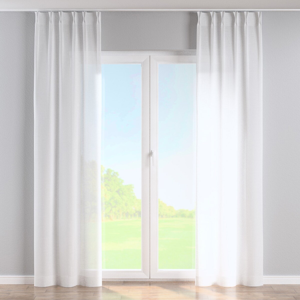 Zasłona na haczykach flex podwójnych 130x245 prześwitujący biały