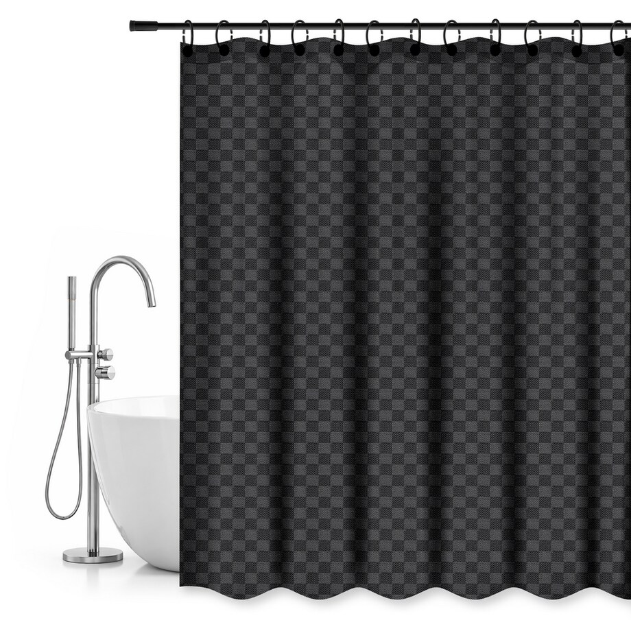 zasłona prysznicowa 180 x 200 cm zasłonka tekstylna czarna