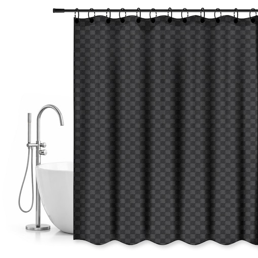 zasłona prysznicowa 180 x 200 cm zasłonka tekstylna czarna
