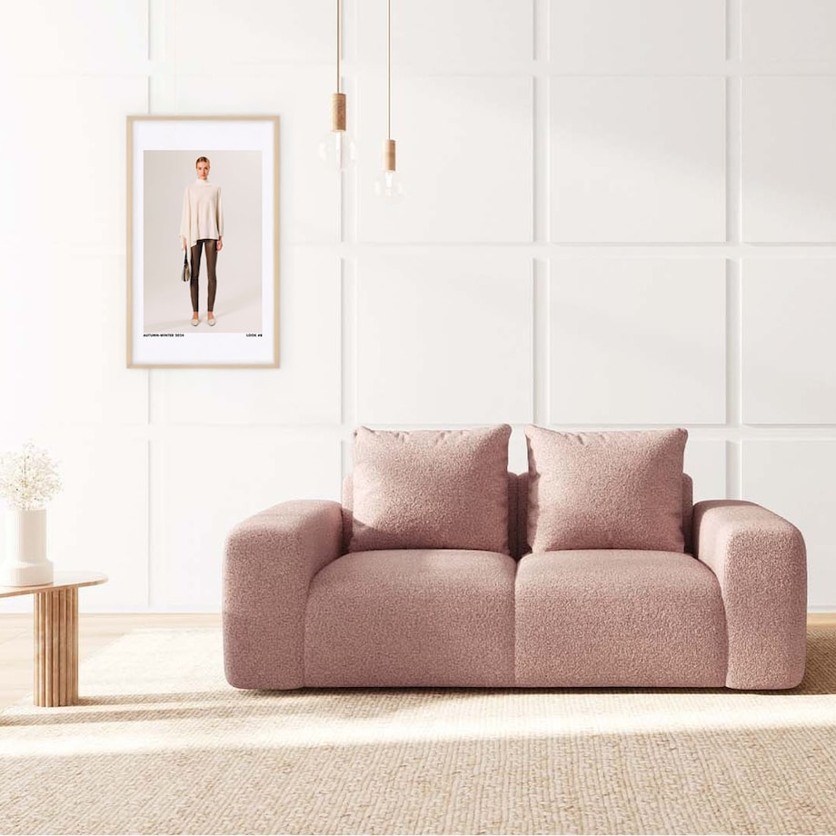 Monce Sofa 2 osobowa pastelowy różowa