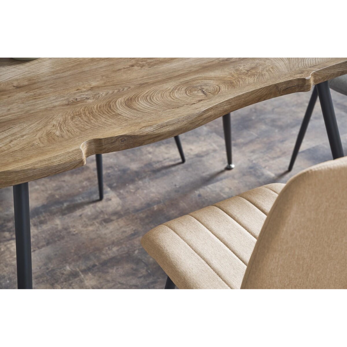 STÓŁ PROSTOKĄTNY Lores BLAT Z MDF dębowy stalowe nogi