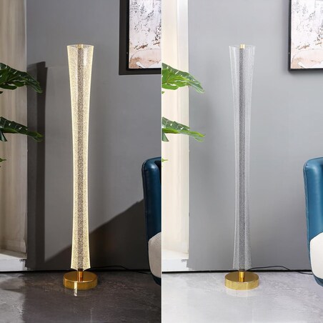 Lampa Podłogowa Lhj073-F Led Czarny, Złoty, Aluminium