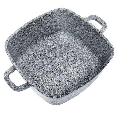Garnek z powłoką marmurową kwadratowy marmurkowy szary indukcja gaz 3.7L 22cm KLAUSBERG