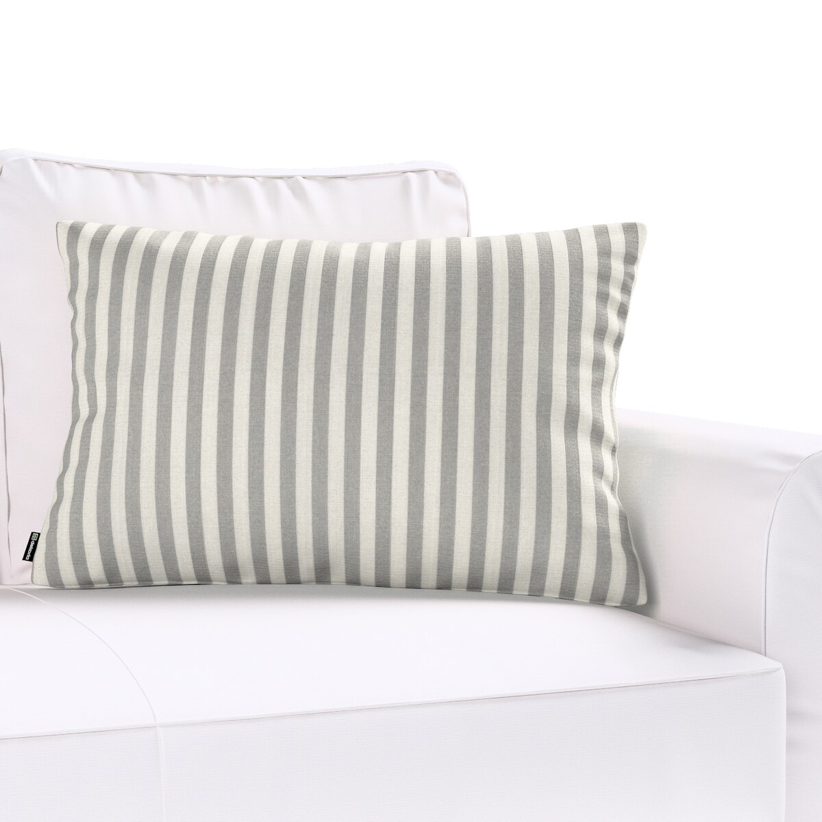 Poszewka Kinga na poduszkę prostokątną 60x40 szaro-białe pasy (1,5cm)