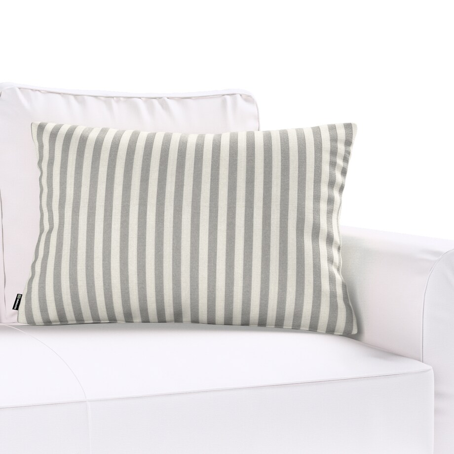 Poszewka Kinga na poduszkę prostokątną 60x40 szaro-białe pasy (1,5cm)
