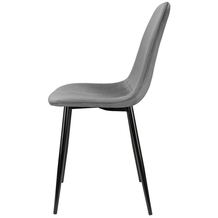 Krzesło tapicerowane welurowe do salonu jadalni szare nowoczesne