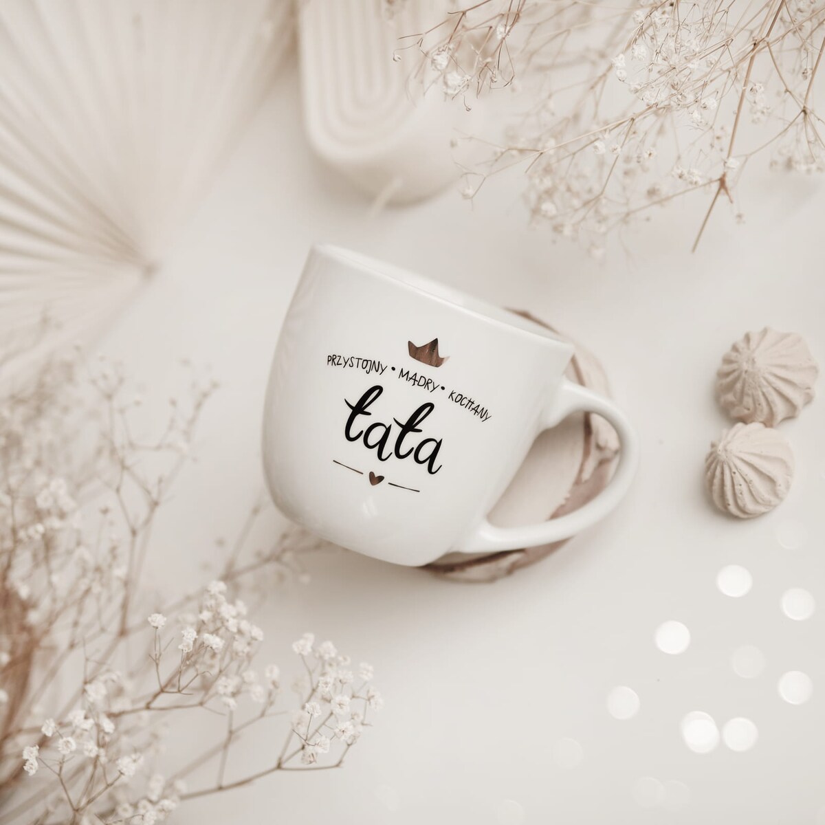 Kubek 300 ml - Przystojny, mądry, kochany Tata ZŁOTA KORONA