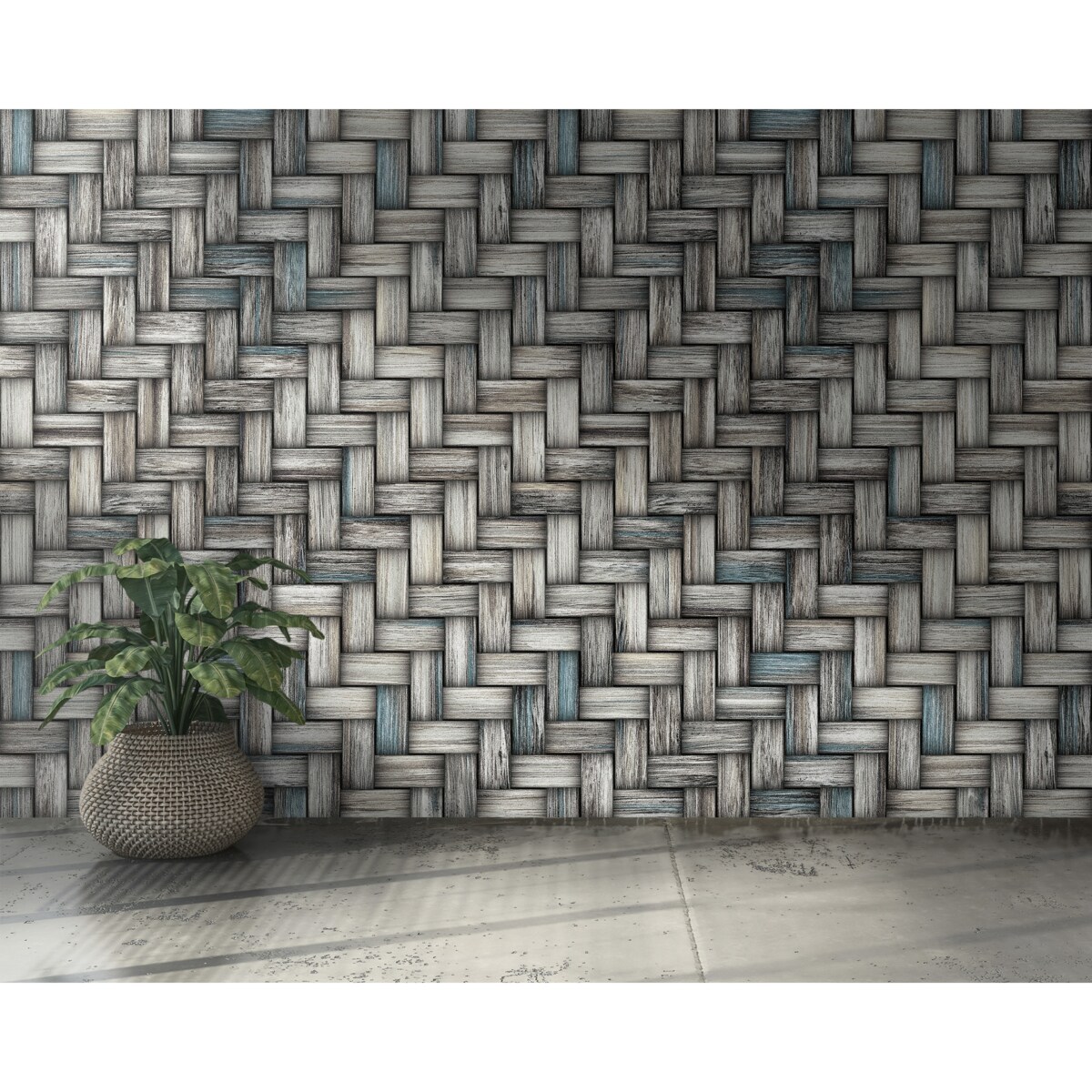 Tapeta Szara jodełka, 416x254cm