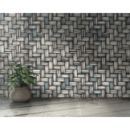 Tapeta Szara jodełka, 416x254cm