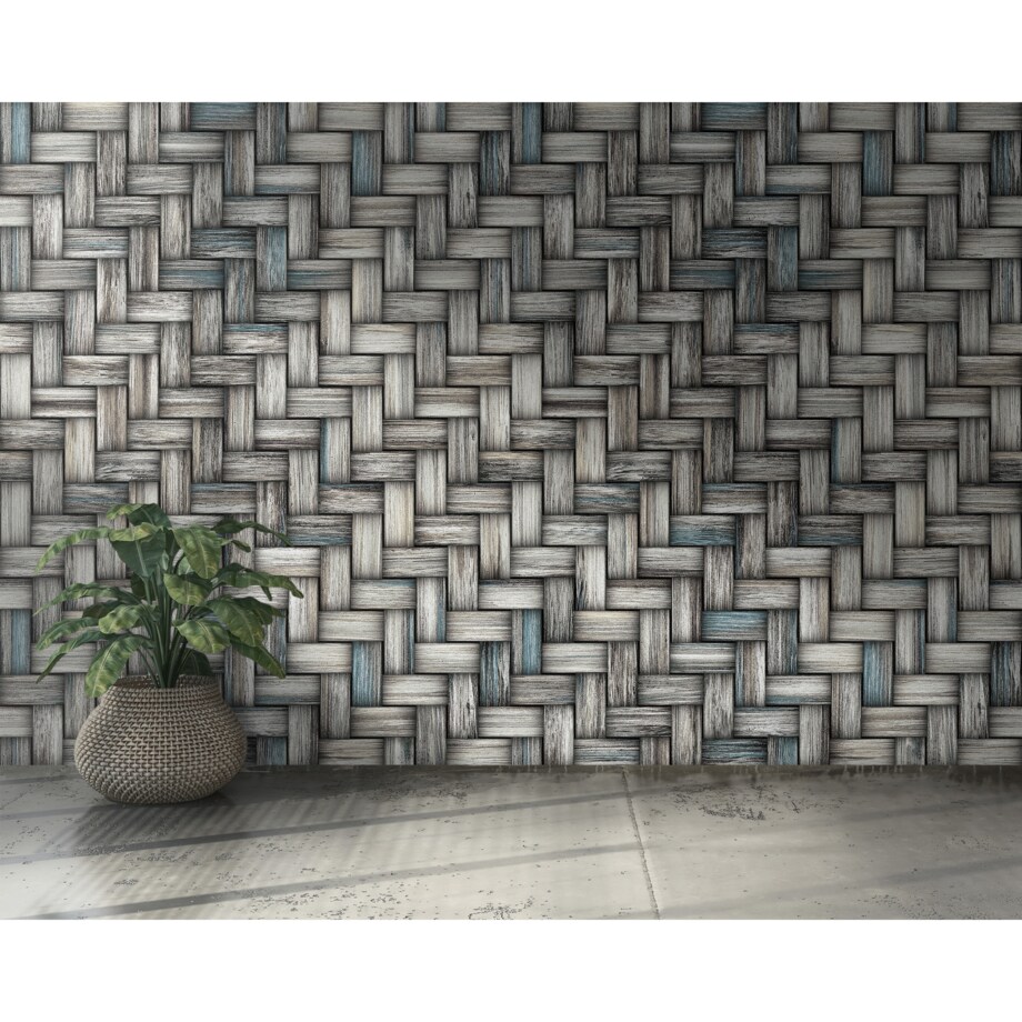 Tapeta Szara jodełka, 416x254cm