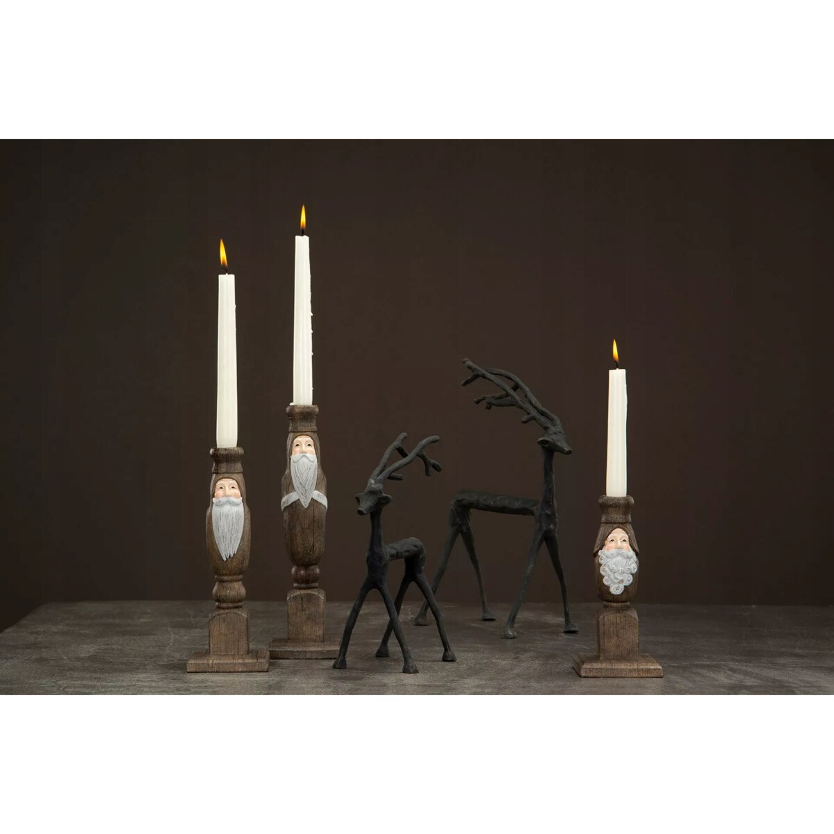 FIGURKA RENIFER JELEŃ 29cm świąteczna metalowa czarna prezent na święta