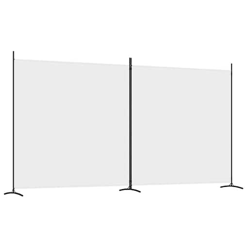 vidaXL Parawan 2-panelowy, biały, 348x180 cm, tkanina
