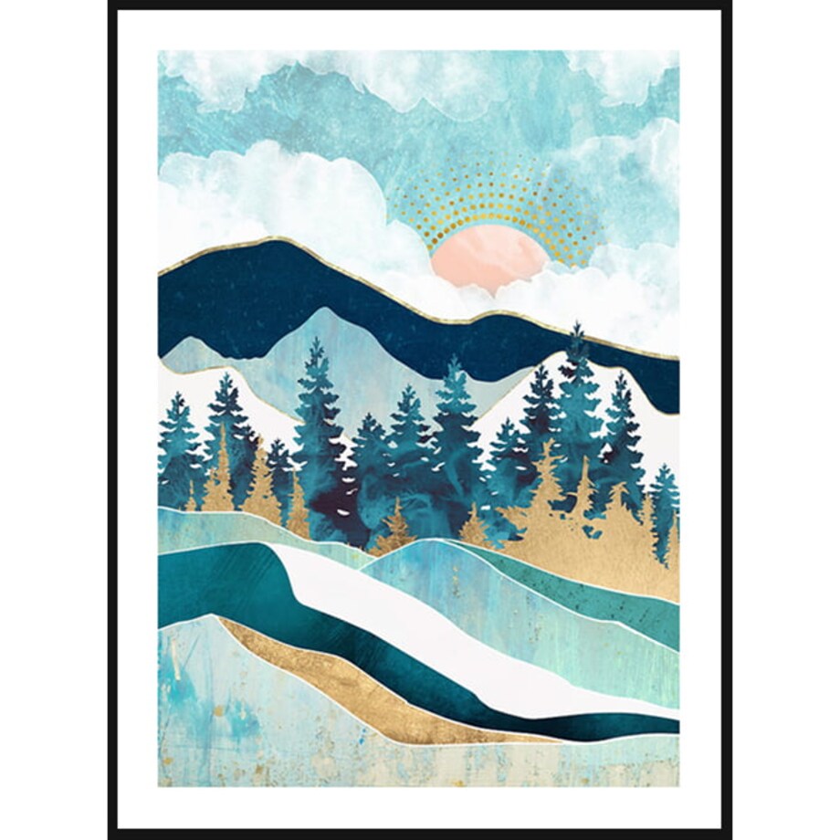 Poster Story, Plakat, Obraz - Abstrakcyjny Las w Górach No1, wymiary 42 x 60 cm