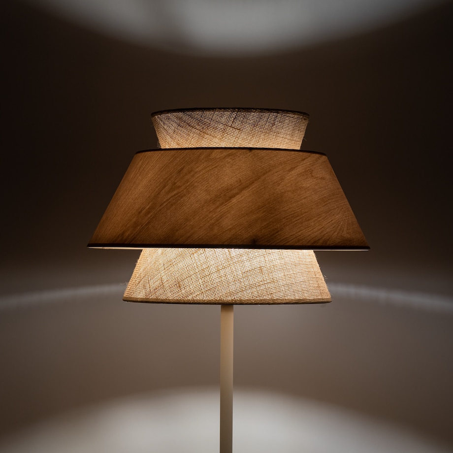 Lampa Stojąca Tk Lighting Kalum Len Fornir 1Xe27 Skandynawski, Boho, Japandi