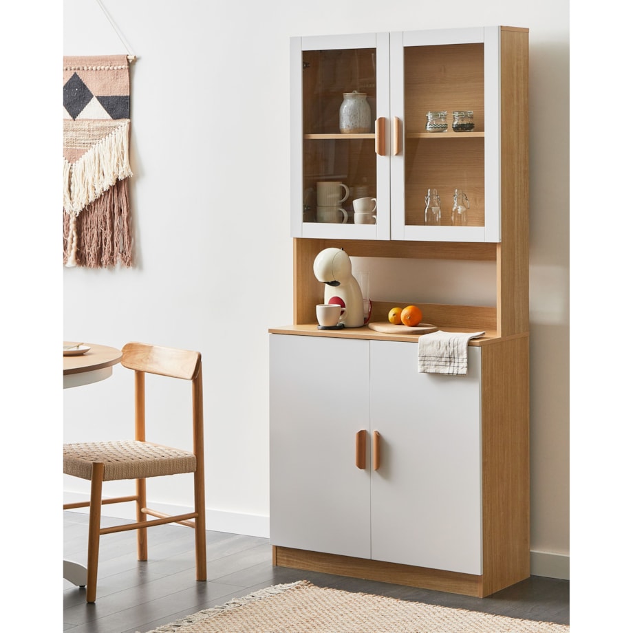 Witryna ze szklaną gablotą CYGNET 80 cm Biały