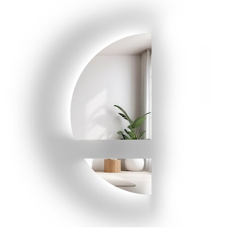 Lustro półokrągłe w dwóch częściach z podświetleniem - DOPPIO LED