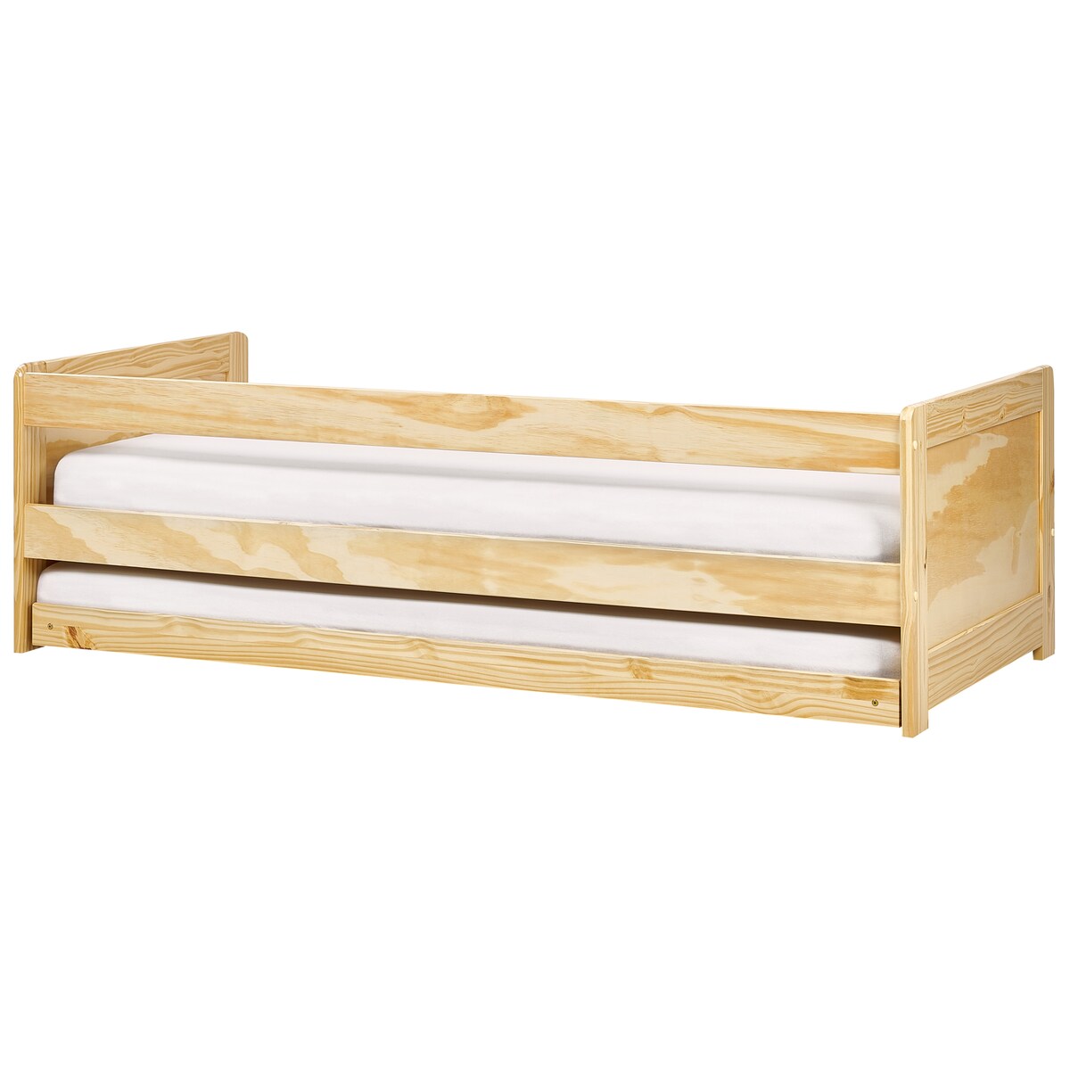 Łóżko wysuwane Drewno sosnowe GRAVELINES 90 x 200 cm Jasnobrązowy