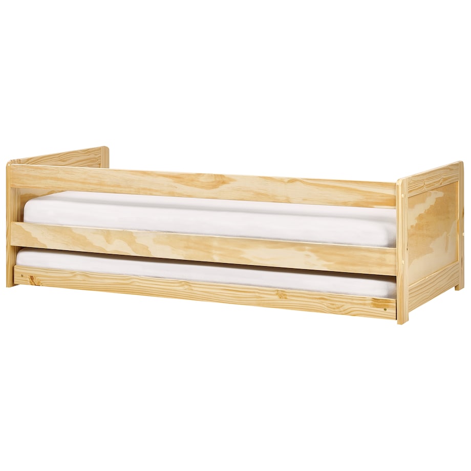 Łóżko wysuwane Drewno sosnowe GRAVELINES 90 x 200 cm Jasnobrązowy
