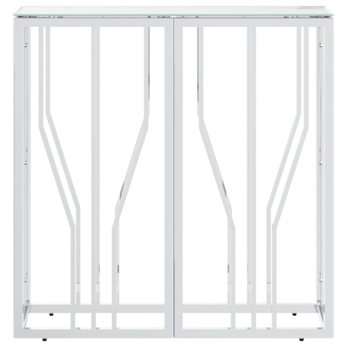 vidaXL Stolik konsolowy, 70x30x70 cm, stal nierdzewna i szkło