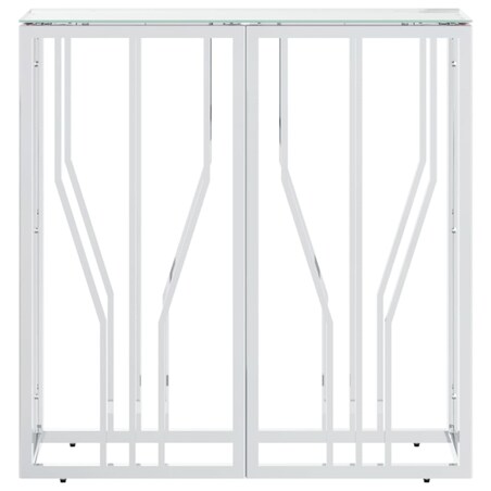 vidaXL Stolik konsolowy, 70x30x70 cm, stal nierdzewna i szkło