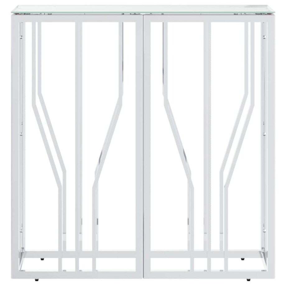 vidaXL Stolik konsolowy, 70x30x70 cm, stal nierdzewna i szkło