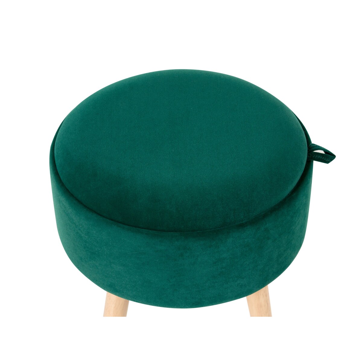 Stołek ze schowkiem NEELY Welur Szmaragdowy