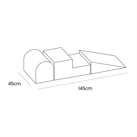 Piankowy Plac Zabaw, 3-Elementowy Zestaw do Zabawy dla Dziecka, Velvet, Szaroniebieski