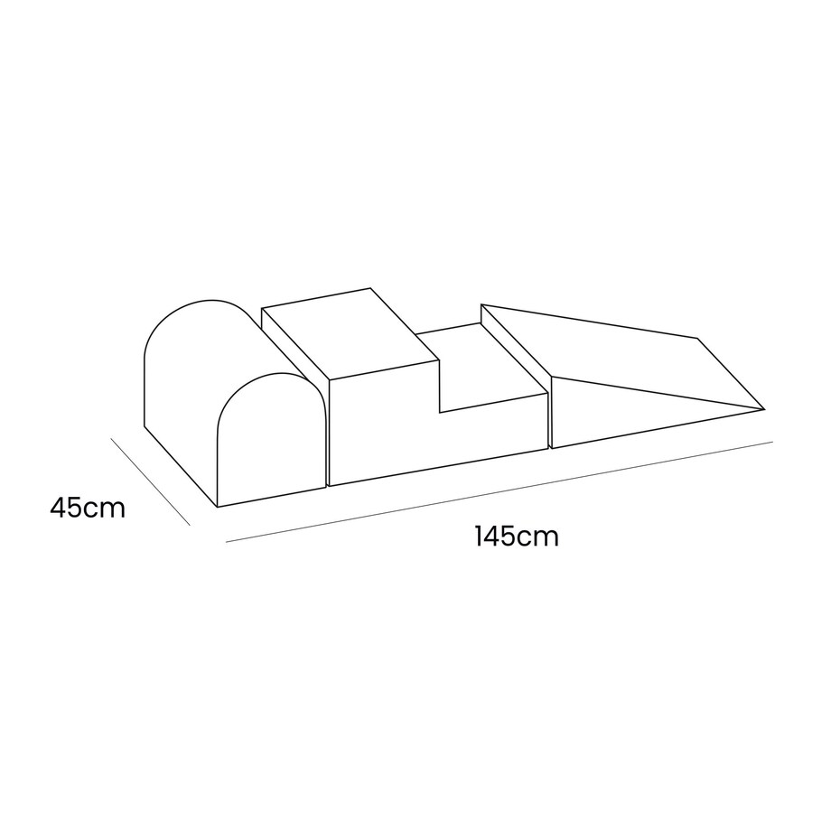 Piankowy Plac Zabaw, 3-Elementowy Zestaw do Zabawy dla Dziecka, Velvet, Szaroniebieski