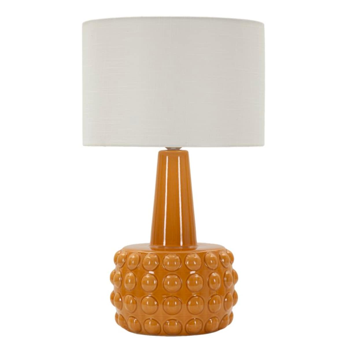 Lampa stołowa Gress, kolor musztardowy i biały, ceramika, żelazo i tkanina, 30 x 30 x 51,5 cm, 1 x E27, max. 40 W, styl nowoczesny, Mauro Ferretti