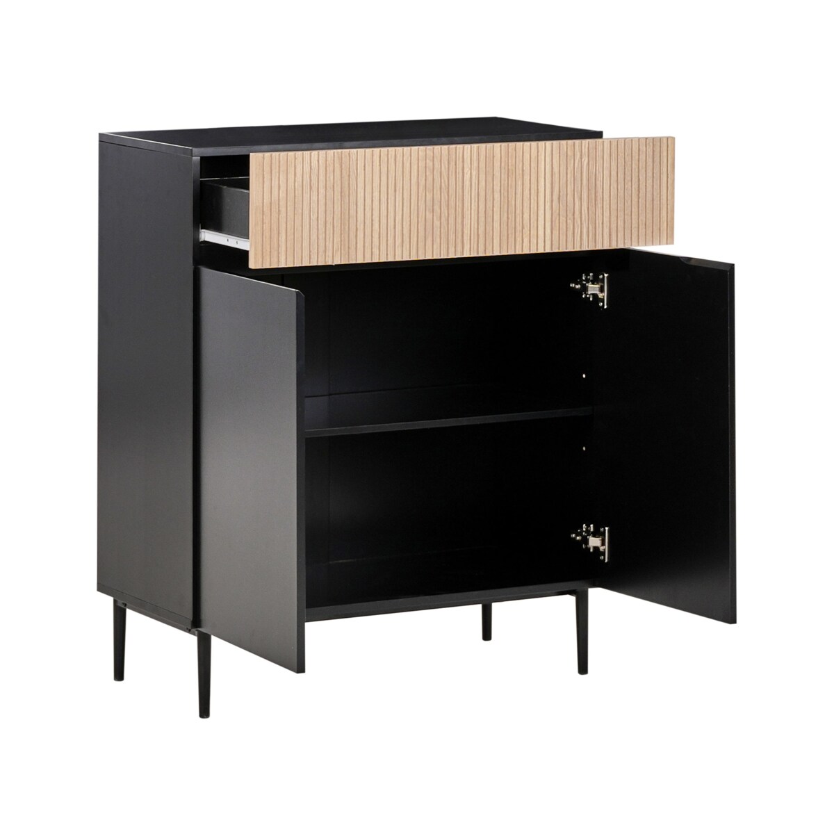 Szafka dwudrzwiowa czarny z brązowym BLYTHE