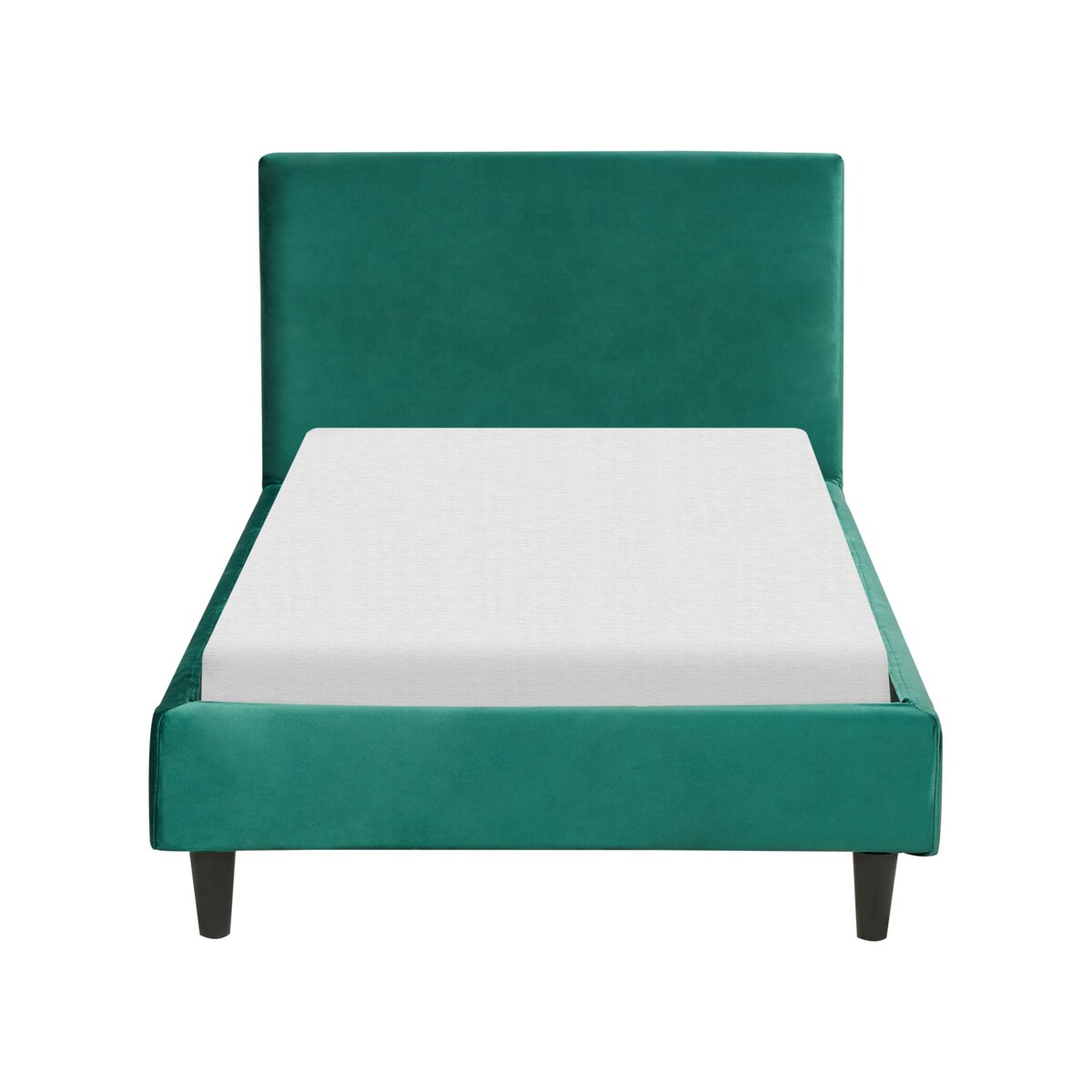 Łóżko welurowe 90 x 200 cm ciemnozielone FITOU