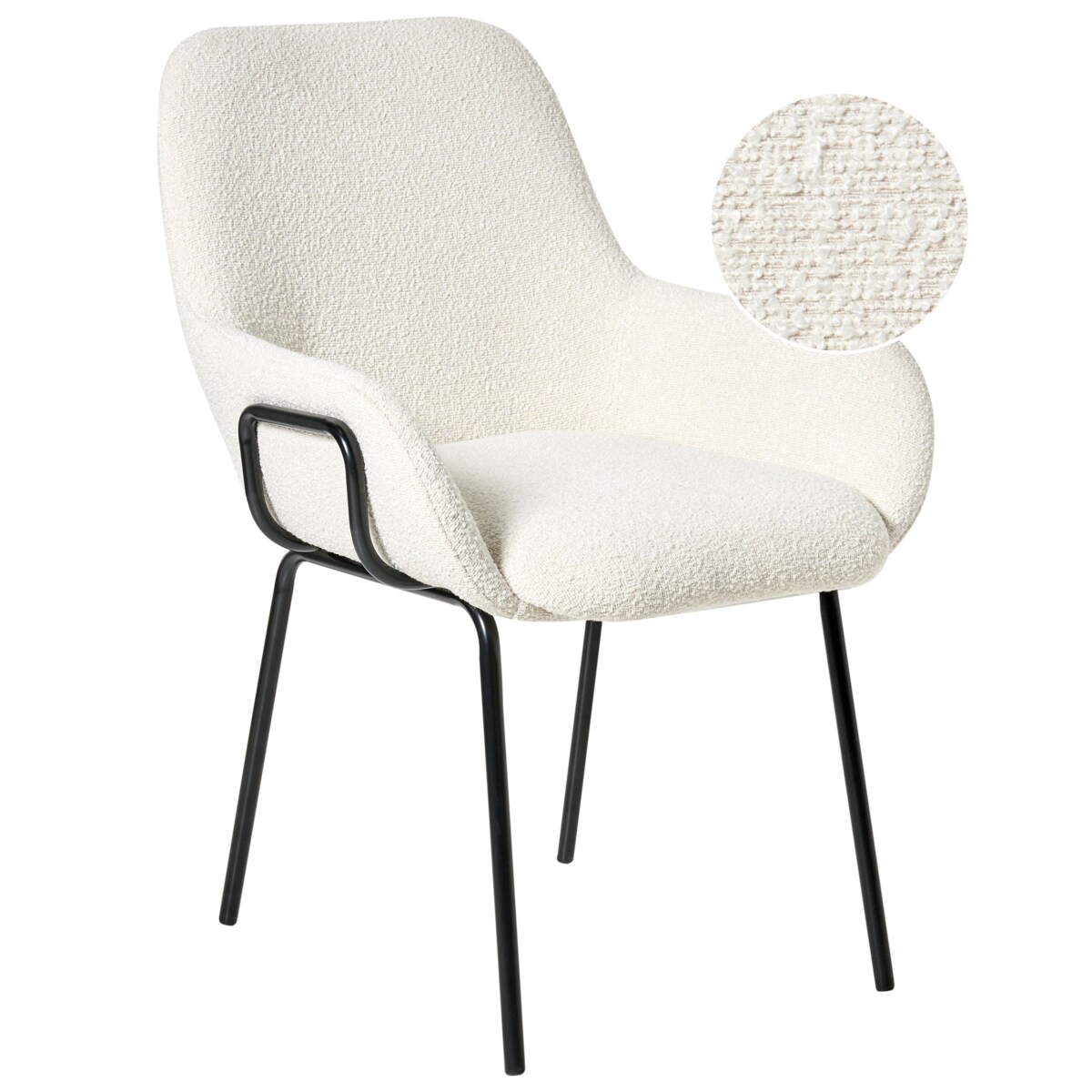 Krzesło do jadalni ALGONA Boucle Złamana biel