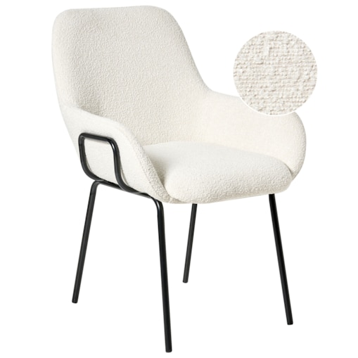 Krzesło do jadalni ALGONA Boucle Złamana biel