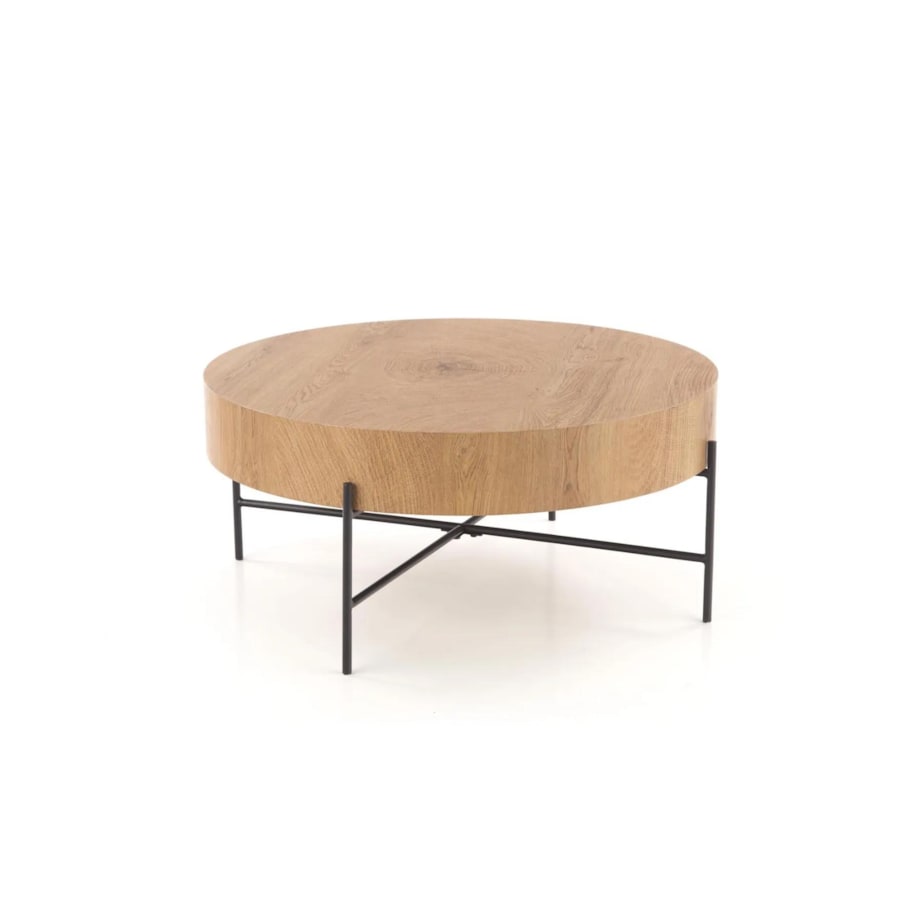 Stolik kawowy BROOKLYN 80x80 dąb/czarny