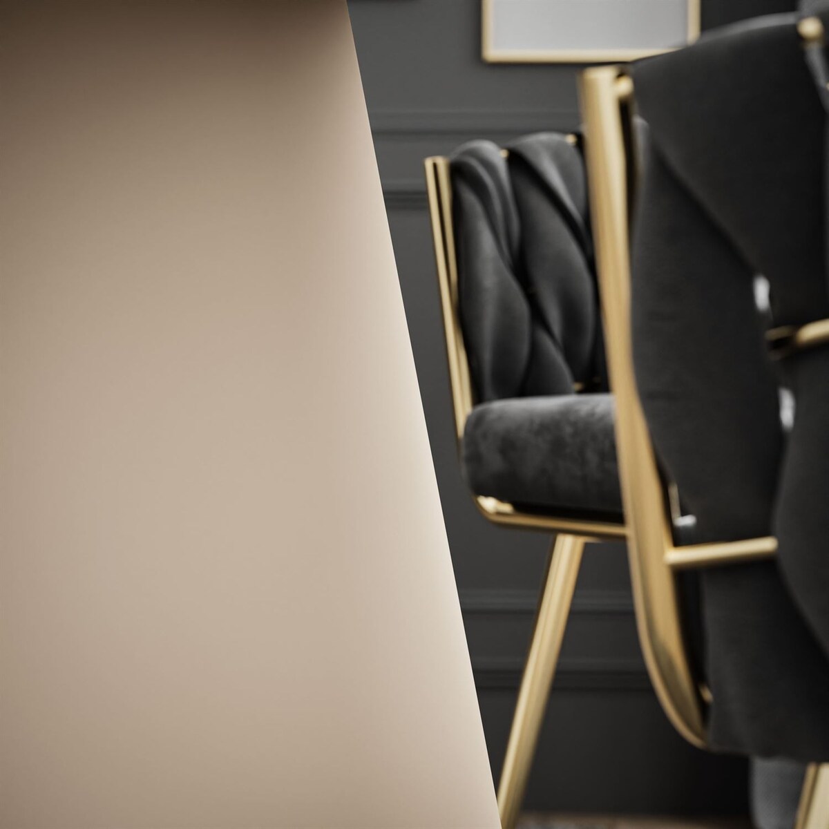 Okrągły stół rozkładany LAVA, średnica 100cm, kaszmir / Black Pietra Grigia